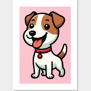 Jack Russell Terrier cartoon puppy Posters and Art